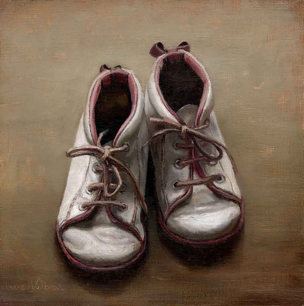 painting of a pair of someone's first shoes.